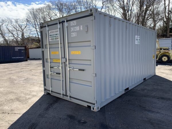 20ft New Double Door Shipping & Storage Container – Wind & Watertight, Gray